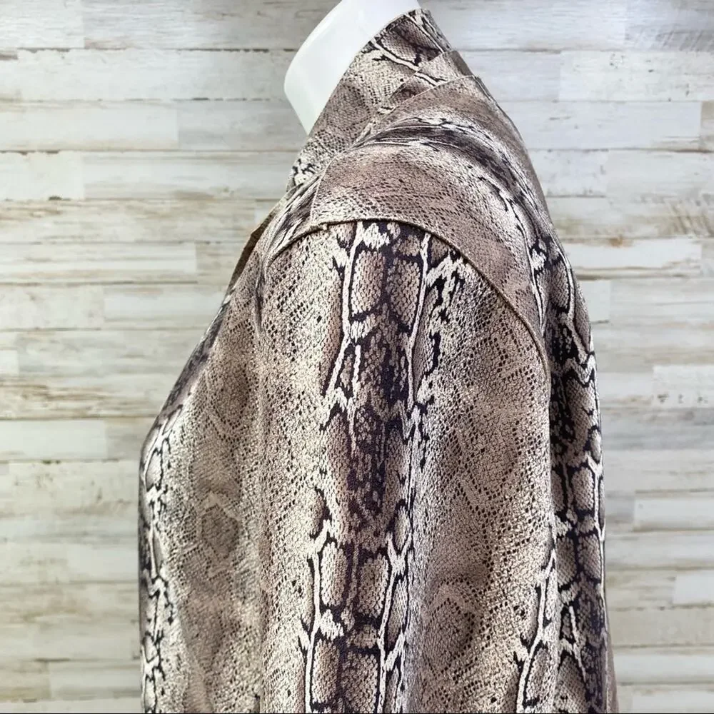 BlankNYC Snake Charmer Faux Suede Jacket Coat Womens Size XS Brown Tan